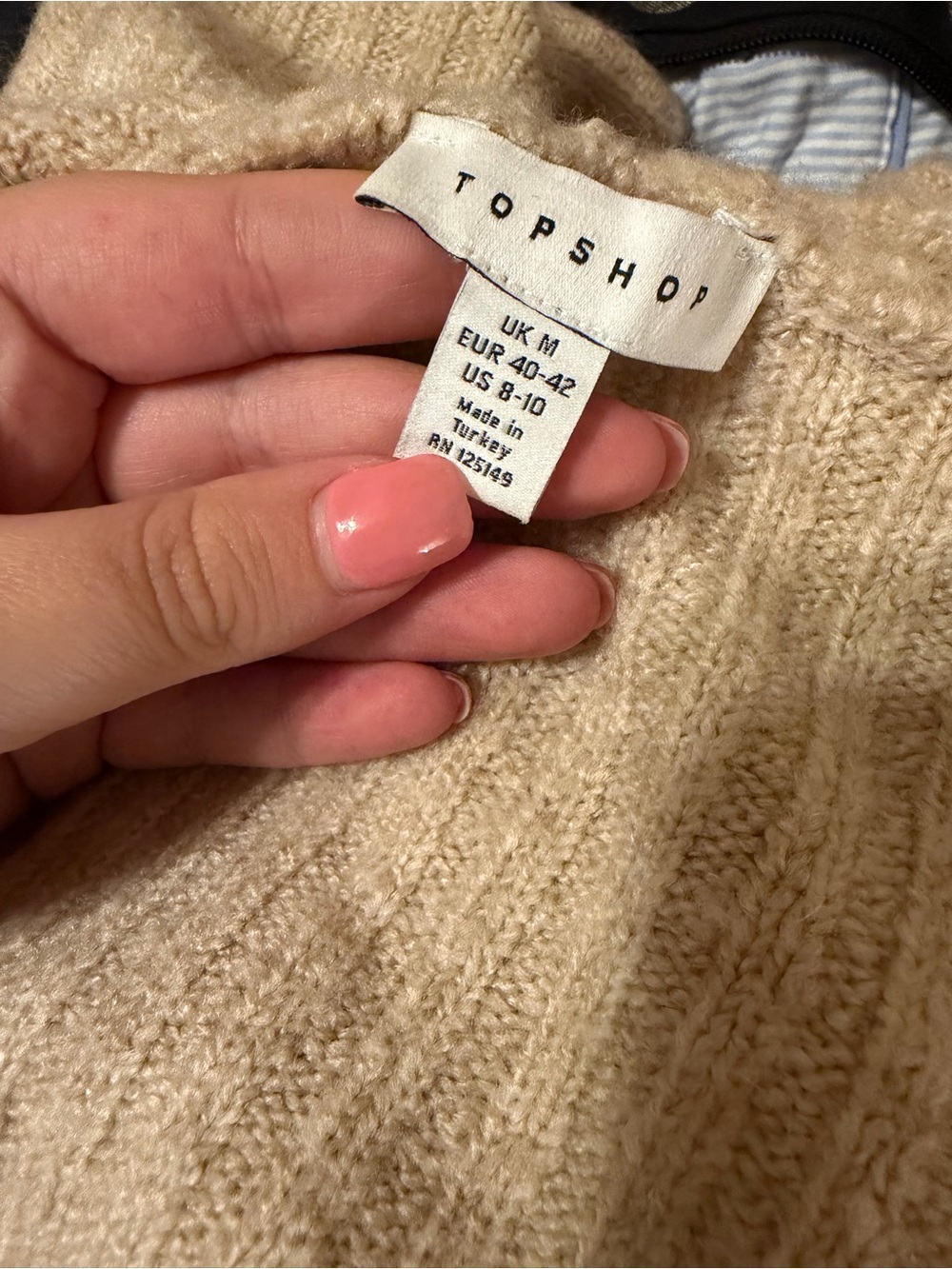 Oversized Oatmeal Ribbed Cardigan - Picture 5 of 6